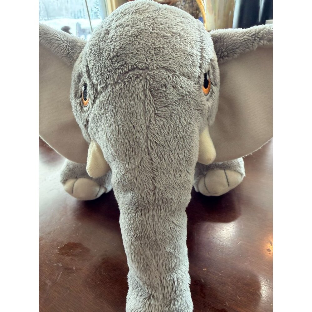 Gray Plush Elephant Stuffed Animal With Embroidered Eyes & Floppy Ears Soft Cudd